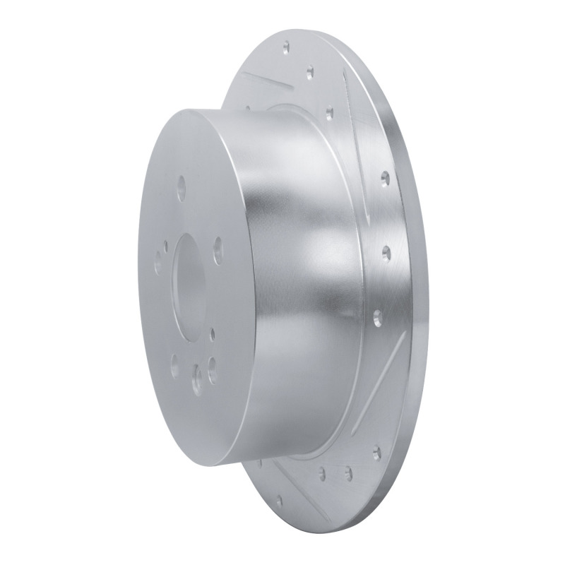 Toyota Venza Brake Rotor (1) - Rear Right - R1 Concepts - Drilled & Slotted - Silver - `09-`15